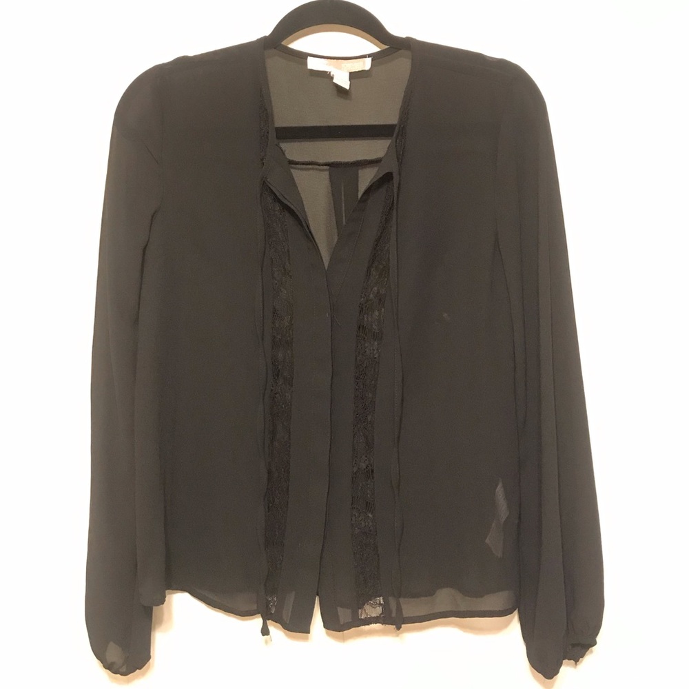Black Blouse With Lace Detail